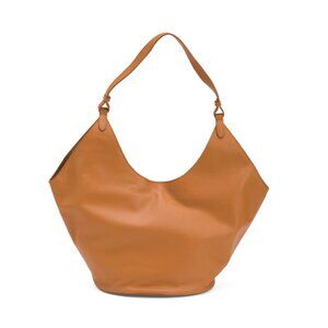 VIOLA CASTELLANI Cuoio Made In Italy Leather Oval Bottom Hobo
